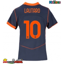 Camisa de Futebol Inter Milan Lautaro Martinez #10 Equipamento Alternativo Mulheres 2025-26 Manga Curta